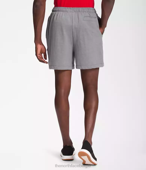 kleding 280T359 tnf middengrijs gemêleerd eenvoudige fleeceshort met logo Heren The North Face