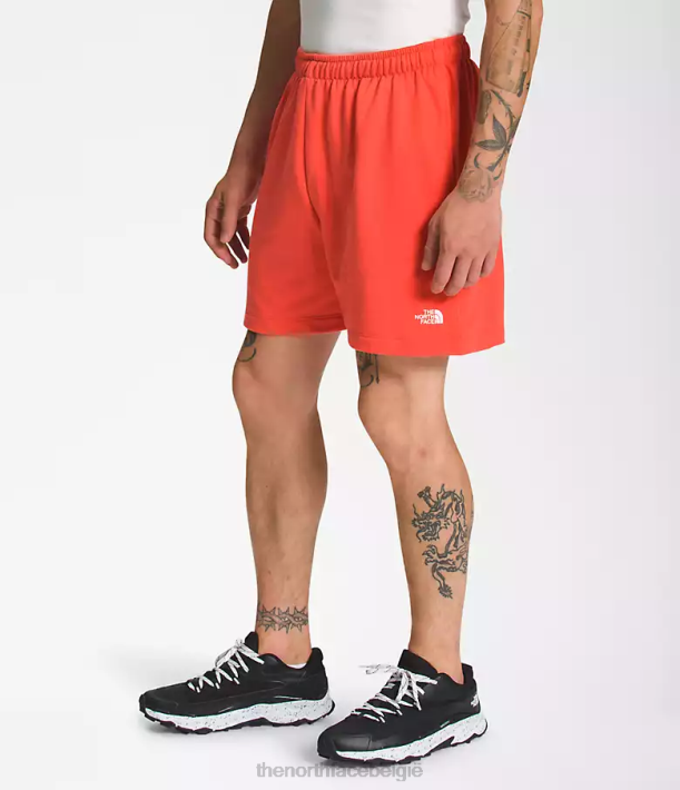 kleding 280T360 retro-oranje eenvoudige fleeceshort met logo Heren The North Face