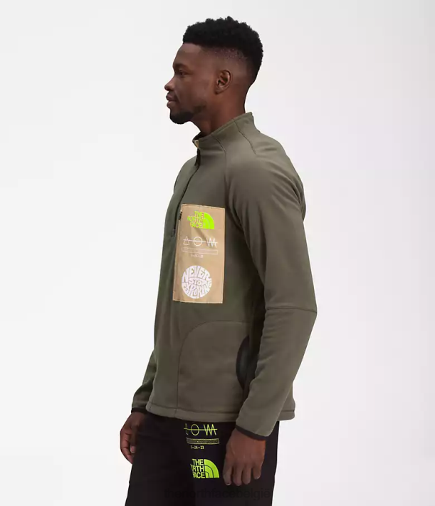 kleding 280T651 nieuw taupegroen/kaki steen/tnf zwart trailwear fantasie ridge-zip Heren The North Face