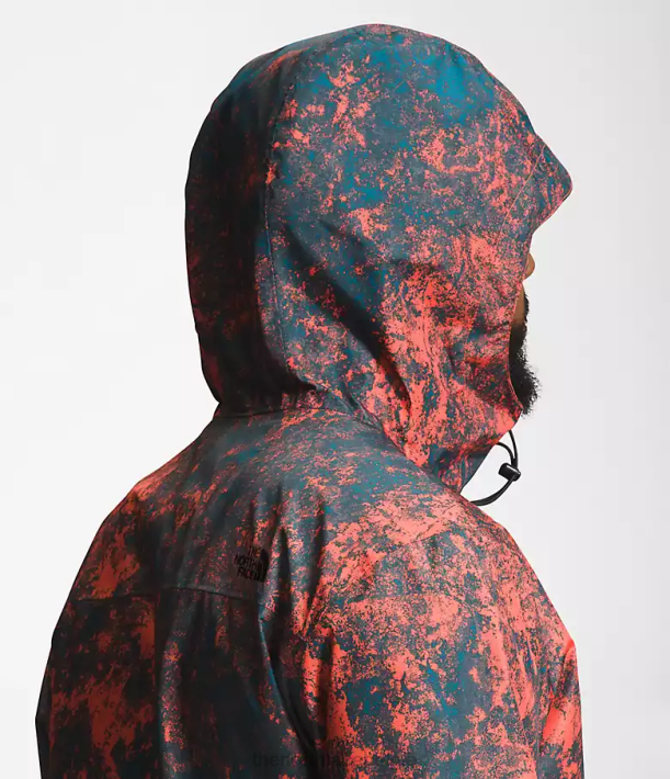 kleding 280T1252 retro oranje hyperrockprint alta vista jas Heren The North Face