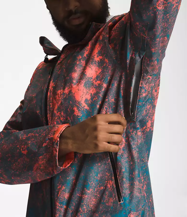 kleding 280T1252 retro oranje hyperrockprint alta vista jas Heren The North Face