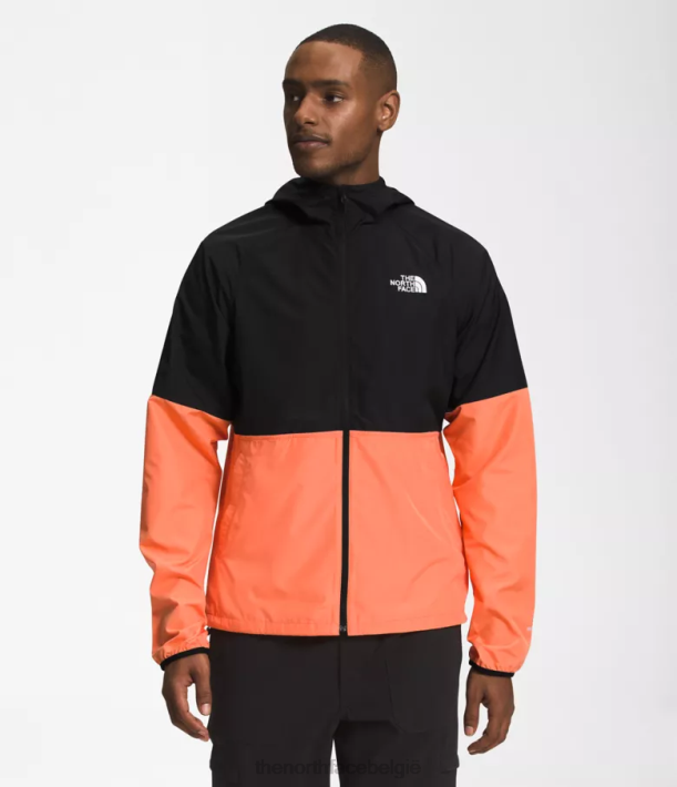 kleding 280T478 tnf zwart/stoffig koraal oranje vlieggewicht hoodie 2.0 Heren The North Face