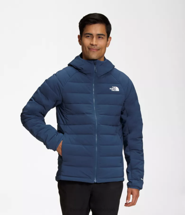 kleding 280T919 schaduwrijk blauw Belleview stretch-down hoodie Heren The North Face