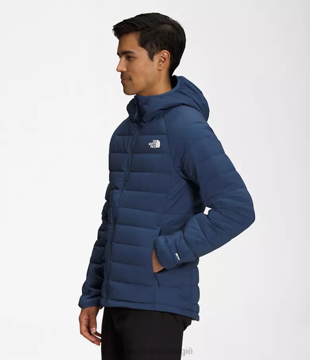 kleding 280T919 schaduwrijk blauw Belleview stretch-down hoodie Heren The North Face