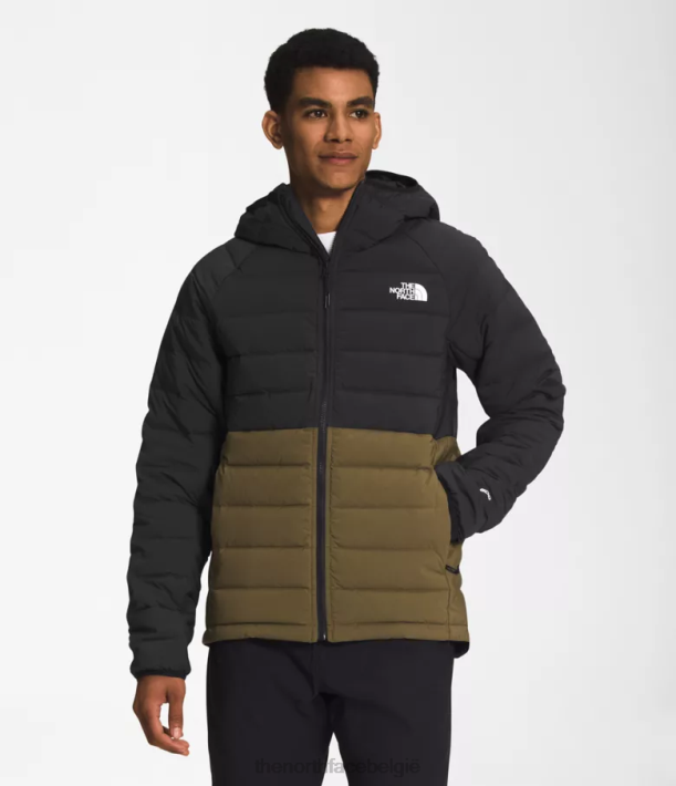 kleding 280T920 tnf zwart/militair olijfgroen Belleview stretch-down hoodie Heren The North Face
