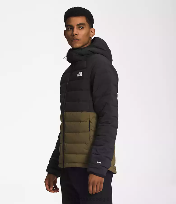 kleding 280T920 tnf zwart/militair olijfgroen Belleview stretch-down hoodie Heren The North Face
