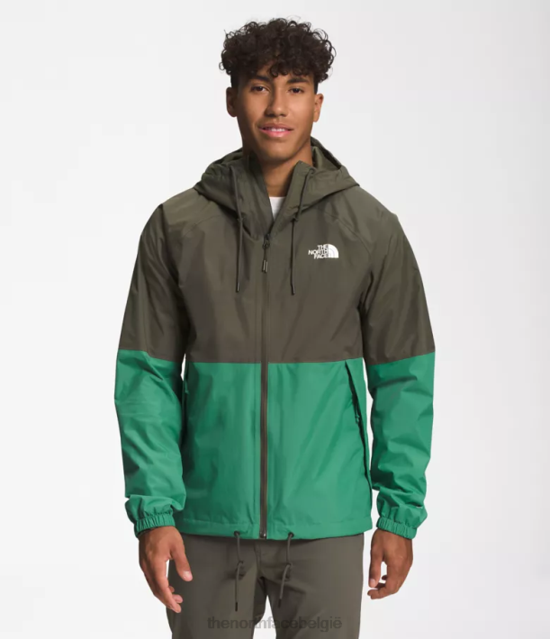 kleding 280T1202 nieuw taupegroen/diep grasgroen Antora regenhoodie Heren The North Face