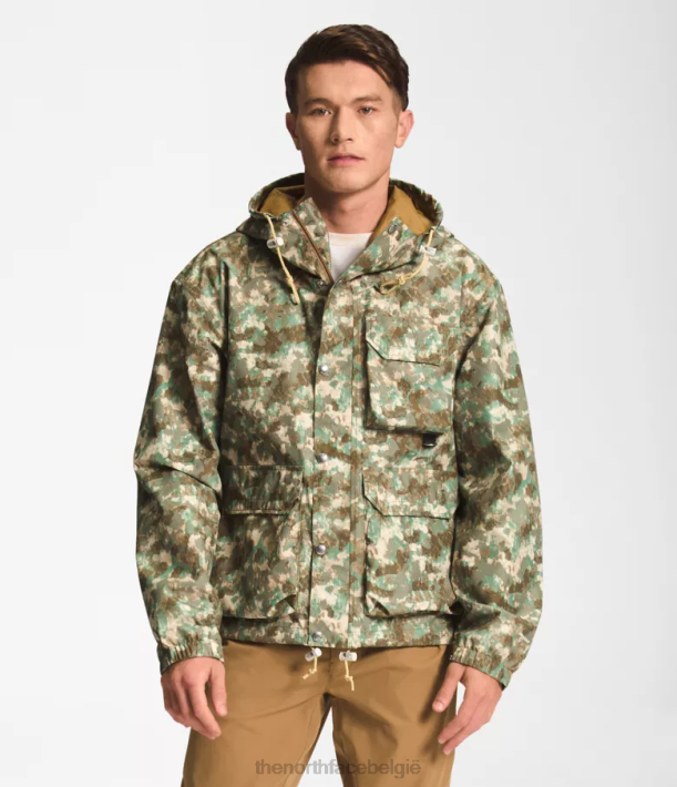 kleding 280T296 camouflageprint met militaire olijfkleurige stippen M66 utility regenjas Heren The North Face