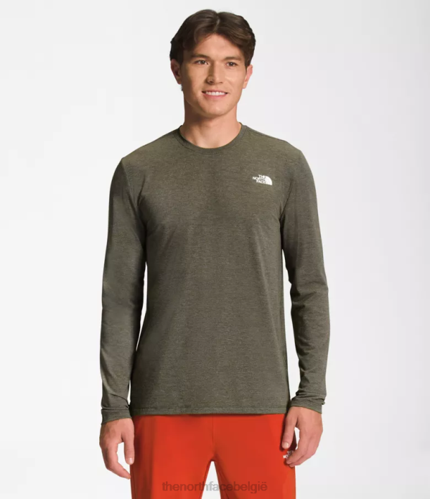 kleding 280T25 nieuwe taupe groene heide wandel met lange mouwen Heren The North Face