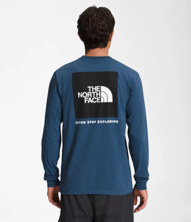 kleding 280T1207 schaduwblauw/tnf zwart Box NSE T-shirt met lange mouwen Heren The North Face