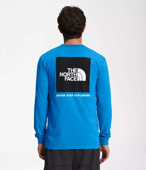 kleding 280T1208 super sonisch blauw/tnf zwart Box NSE T-shirt met lange mouwen Heren The North Face