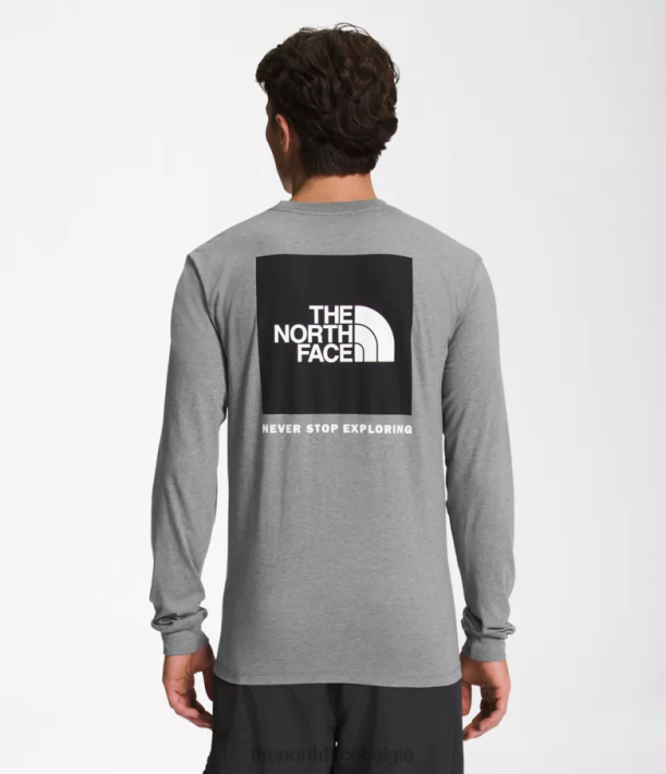 kleding 280T1209 tnf middengrijs gemêleerd/tnf zwart Box NSE T-shirt met lange mouwen Heren The North Face