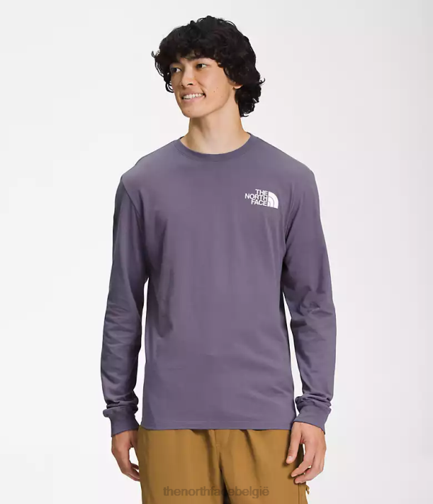 kleding 280T1210 maanleisteen/top marine abstracte bloemenprint Box NSE T-shirt met lange mouwen Heren The North Face