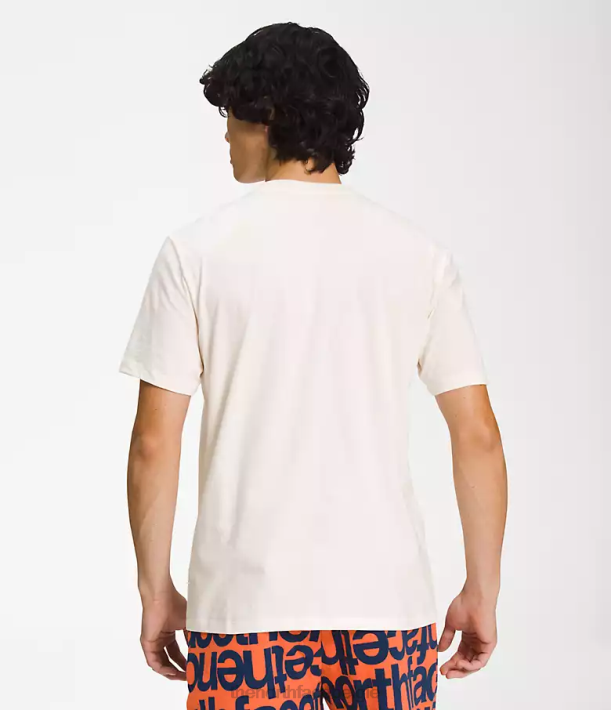 kleding 280T1301 gardenia wit/retro oranje T-shirt met korte mouwen en halve koepel Heren The North Face