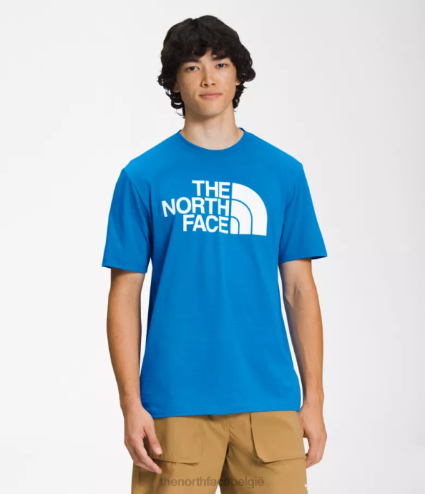 kleding 280T1302 super sonisch blauw T-shirt met korte mouwen en halve koepel Heren The North Face