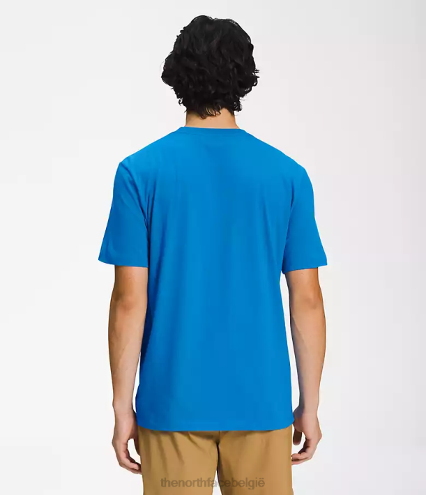 kleding 280T1302 super sonisch blauw T-shirt met korte mouwen en halve koepel Heren The North Face