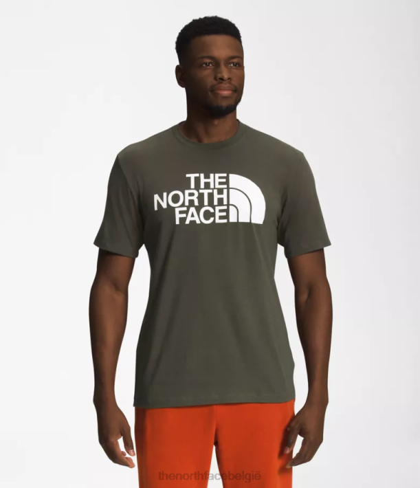 kleding 280T1303 nieuw taupegroen/tnf wit T-shirt met korte mouwen en halve koepel Heren The North Face