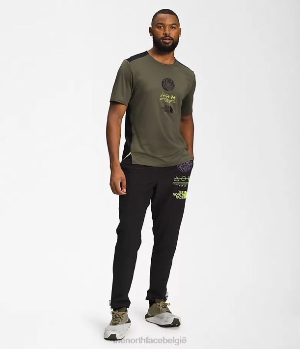 kleding 280T881 nieuw taupe groen/tnf zwart/led geel trailwear verloren kust korte mouw Heren The North Face