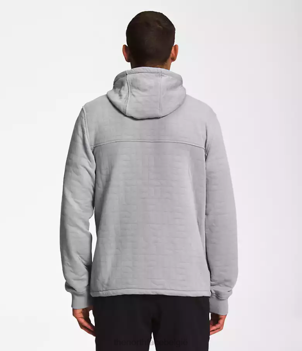 kleding 280T653 versmolten grijs-witte heide longs gewatteerde hoodie met volledige ritssluiting Heren The North Face