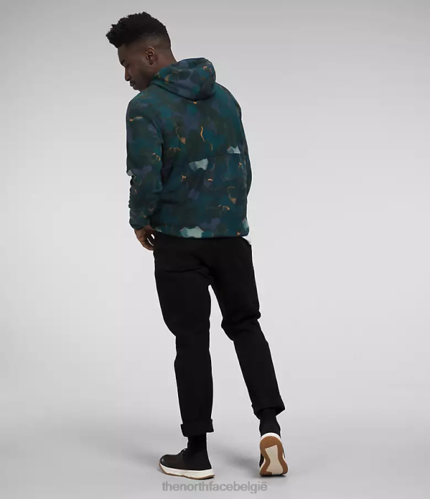 kleding 280T116 Summit marineblauwe camotextuurprint Alpine polartec 100 trui Heren The North Face