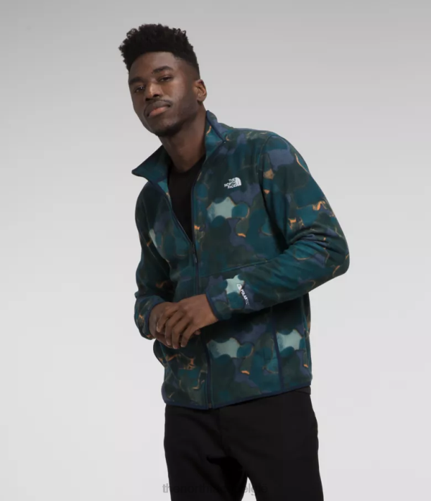 kleding 280T14 Summit marineblauwe camotextuurprint Alpine Polartec 100-jas Heren The North Face