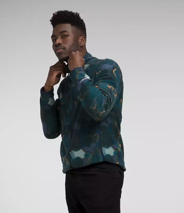 kleding 280T14 Summit marineblauwe camotextuurprint Alpine Polartec 100-jas Heren The North Face