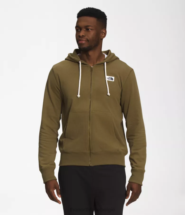 kleding 280T705 militaire olijf Heritage patch hoodie met volledige ritssluiting Heren The North Face