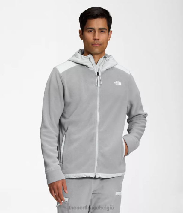 kleding 280T831 smeltgrijs/tingrijs Alpine Polartec 200 jack met capuchon en volledige ritssluiting Heren The North Face