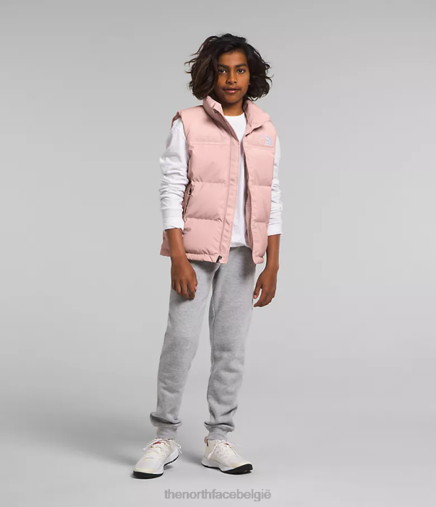 kleding 280T188 roze mos Retro nuptse-vest uit 1996 kinderen The North Face