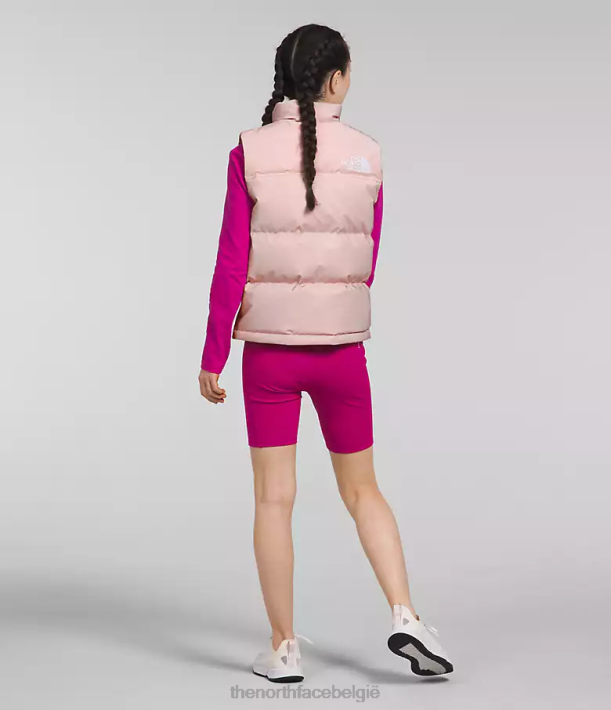 kleding 280T188 roze mos Retro nuptse-vest uit 1996 kinderen The North Face