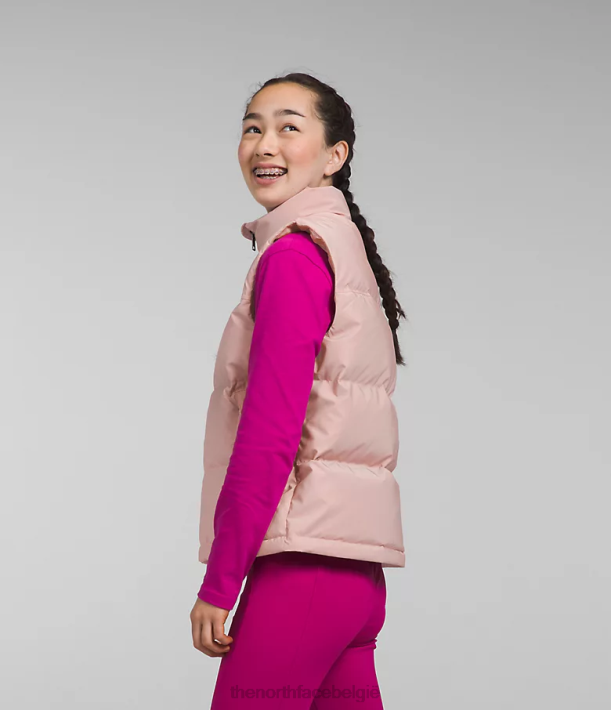 kleding 280T188 roze mos Retro nuptse-vest uit 1996 kinderen The North Face