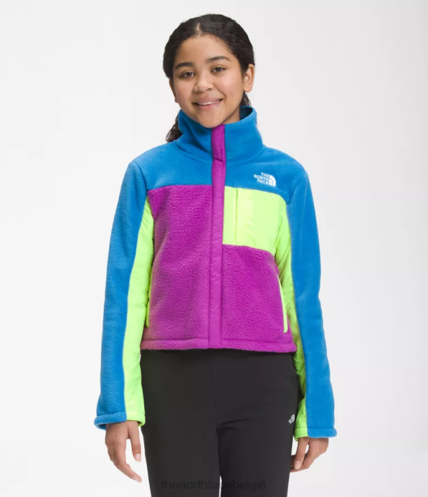 kleding 280T72 super sonisch blauw fleece mashup-jack kinderen The North Face