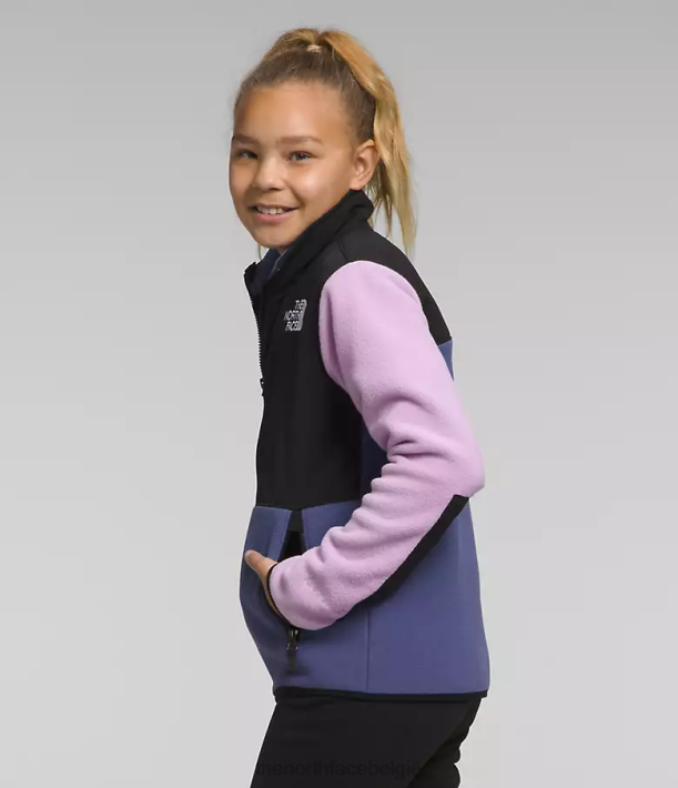 kleding 280T761 grot blauw denali jas kinderen The North Face