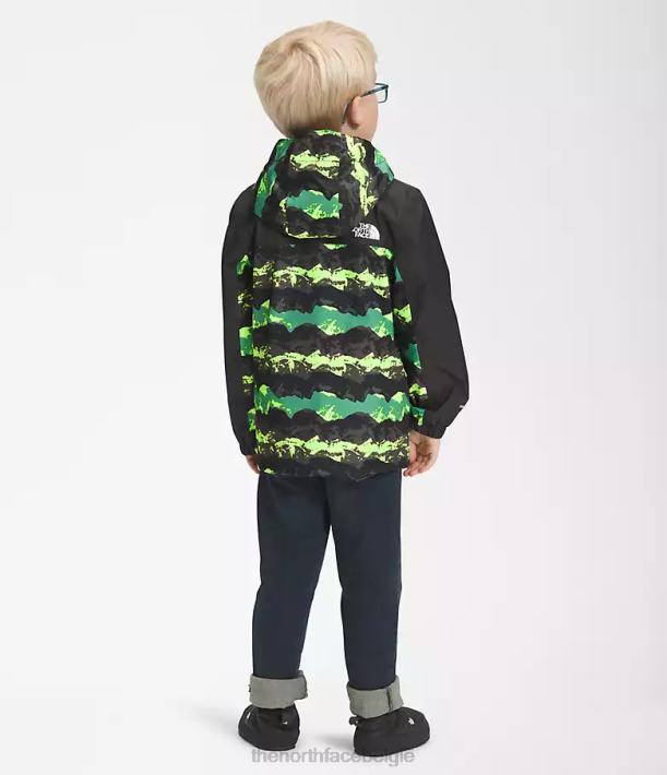 kleding 280T86 diepe grasgroene bergpanorama print Antora regenjas kinderen The North Face