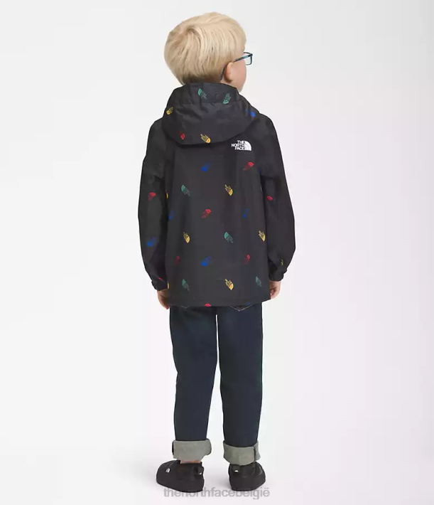 kleding 280T90 tnf zwarte logorasterprint Antora regenjas kinderen The North Face