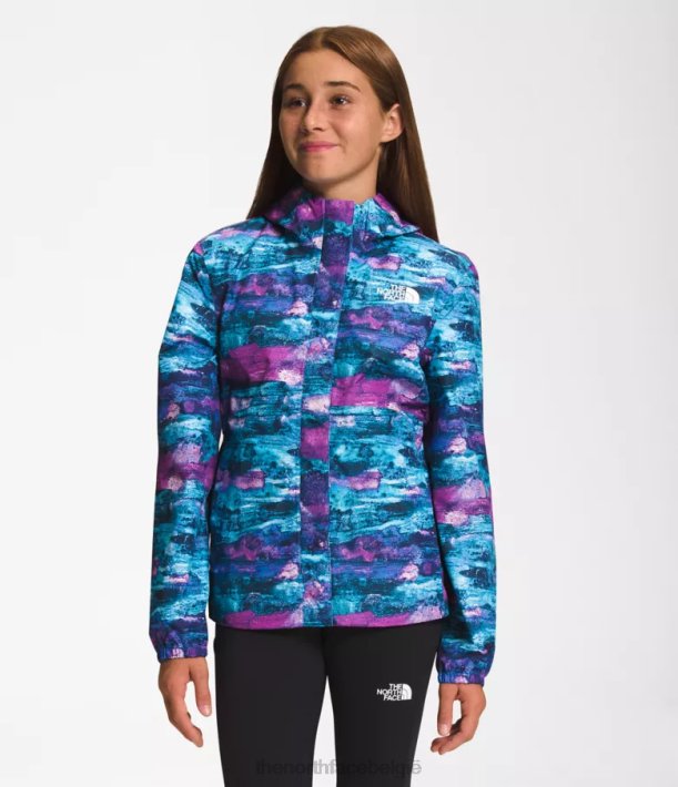 kleding 280T754 paarse cactusbloem tnf multi-dye print Antora regenjas kinderen The North Face