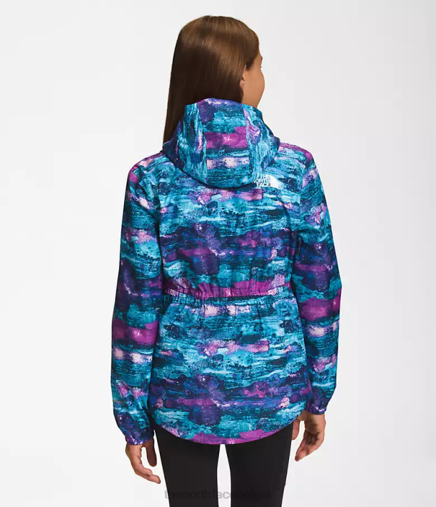 kleding 280T754 paarse cactusbloem tnf multi-dye print Antora regenjas kinderen The North Face