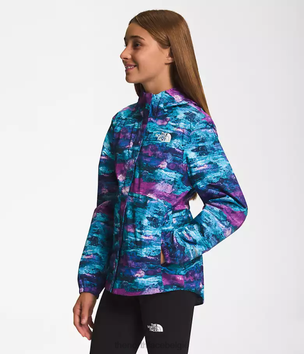 kleding 280T754 paarse cactusbloem tnf multi-dye print Antora regenjas kinderen The North Face