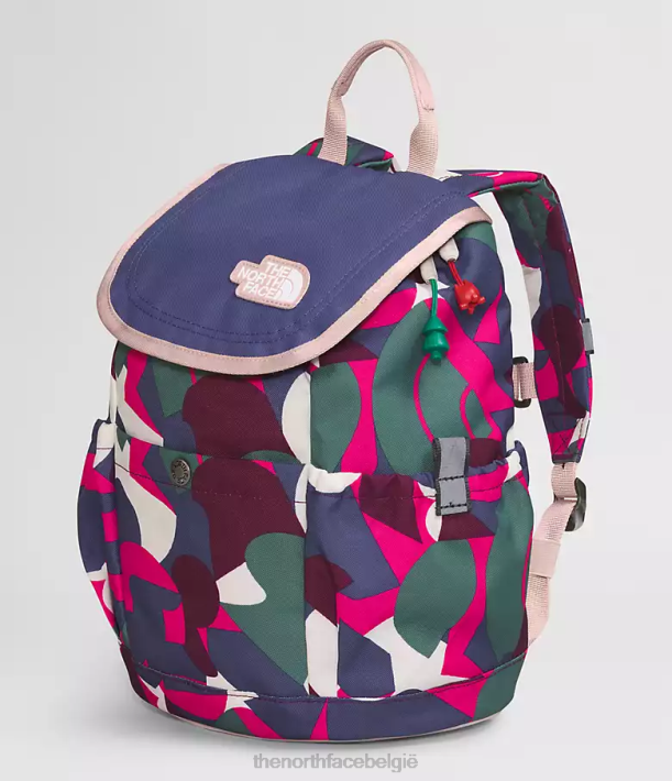 accessoire 280T397 Dhr. roze grote abstracte print/grotblauw mini-ontdekkingsrugzak voor jongeren kinderen The North Face