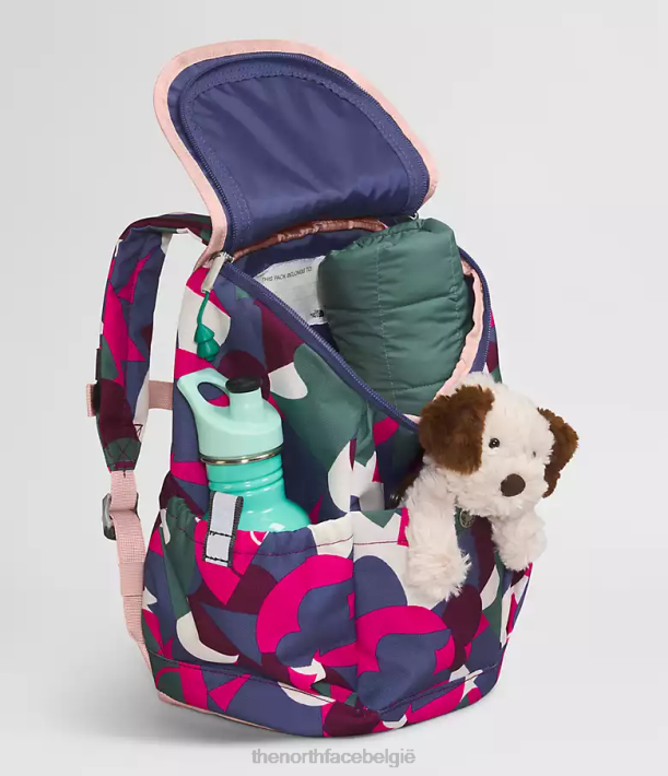 accessoire 280T397 Dhr. roze grote abstracte print/grotblauw mini-ontdekkingsrugzak voor jongeren kinderen The North Face