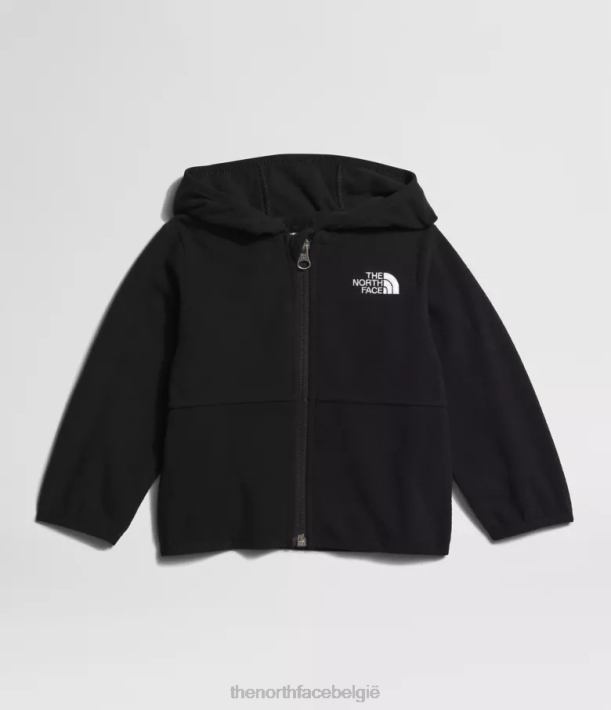 kleding 280T990 tn zwart gletsjerhoodie met volledige ritssluiting Baby The North Face