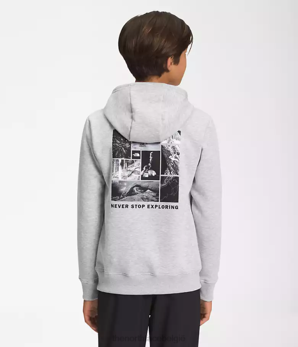 kleding 280T1102 tnf lichtgrijs gemêleerd Camp fleece trui met capuchon kinderen The North Face