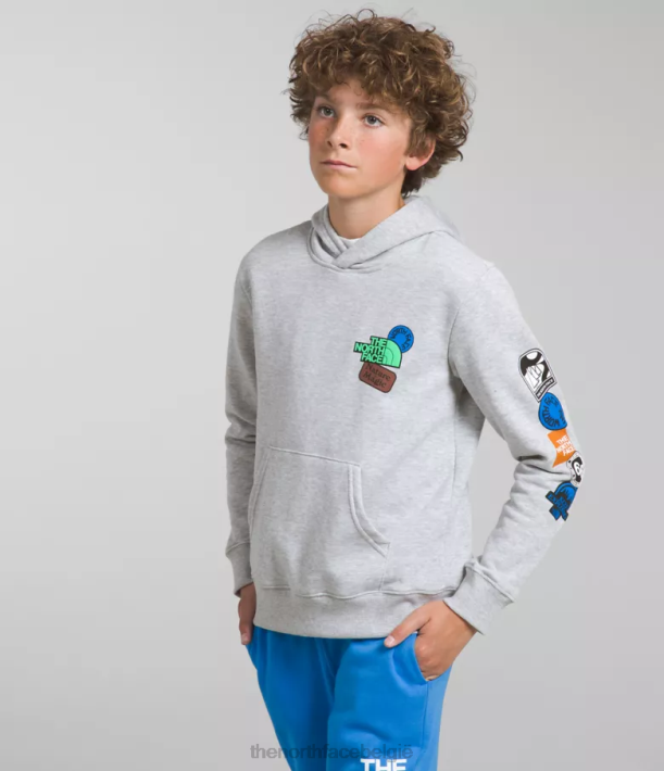 kleding 280T1108 tnf lichtgrijs gemêleerd/optisch blauw Camp fleece trui met capuchon kinderen The North Face