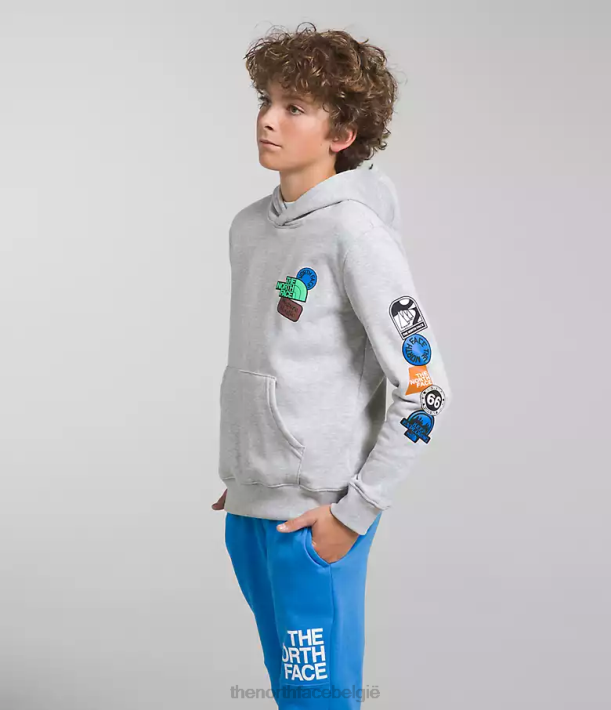 kleding 280T1108 tnf lichtgrijs gemêleerd/optisch blauw Camp fleece trui met capuchon kinderen The North Face
