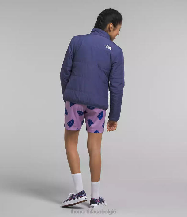 kleding 280T1151 grot blauw omkeerbaar mosknopjasje kinderen The North Face