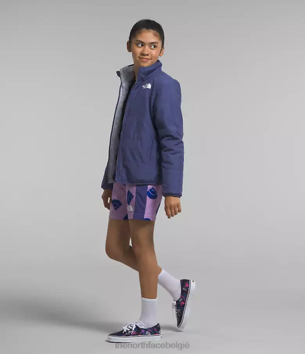 kleding 280T1151 grot blauw omkeerbaar mosknopjasje kinderen The North Face