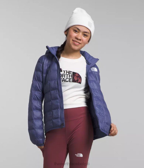 kleding 280T182 grot blauw Thermoball-jack met capuchon kinderen The North Face