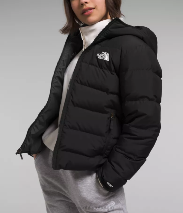 kleding 280T627 tn zwart omkeerbare North-down jas met capuchon kinderen The North Face