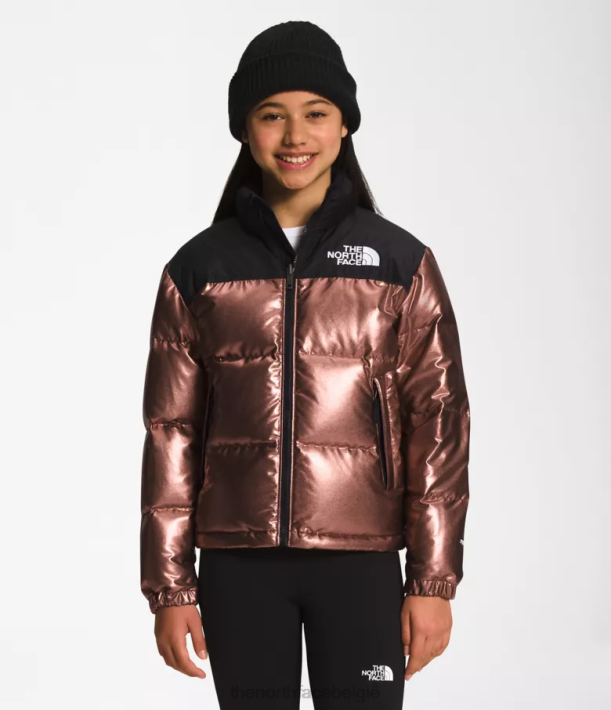 kleding 280T687 donker eiken metallic bedrukt retro nuptse jasje uit 1996 kinderen The North Face