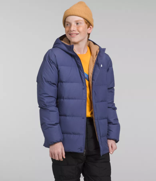 kleding 280T688 grot blauw North-down parka met fleecevoering kinderen The North Face